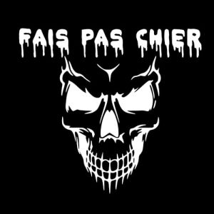 Autocollant Sticker Crane, Stickers Skull, Fais Pas Chier, Vinyle haute performance pour Voiture, Autocollants Tete De Mort (blanc polaire) (tmz-creation, neuf)