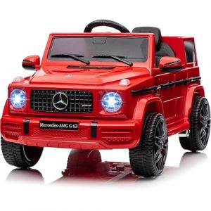 Voiture ÉLectrique Enfant Mercedes-Benz G63 AMG Licenciée, 12V TéléCommande 2,4G, Verrouillage SéCurité, LED, Bluetooth Et Musique, Jouet Enfant 3 Ans(Rouge) (HomeLI, neuf)