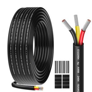 Câble électrique 16AWG 3 x 1,3mm² UL2464-10 mètres-Câble 3 conducteurs en cuivre étamé-300V-Idéal pour éclairage LED automobile,éclairage domestique et appareils extérieurs (Chentian, neuf)