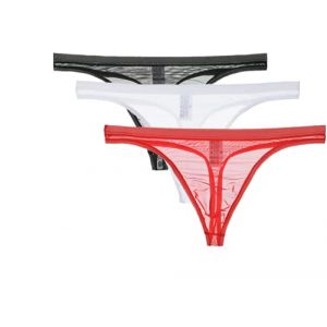 lclvld String pour Hommes Mini Tongs érotiques String Taille Basse Transparent Respirant String Tanga Slip (zhiyong EU, neuf)
