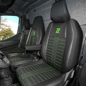 LUCARO Housse Siege Voiture Tornado pour Renault Master 4, Nissan Interstar 3 Vert Dossier et Assise Divis&eacute;s - Housse de Siege Voiture Tissu Durable et Confortable et Similicuir (SABA SP. Z O.O., neuf)