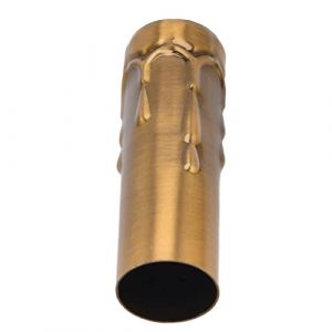 10 Pièces Bougie Goutte à Goutte Manchons Lustre Luminaire Douille Bougie Douille Couvre Pièces D'éclairage Fer Lampe Tube pour Lustre Applique Murale Suspension (Gold Bronze) (Fonsyn, neuf)