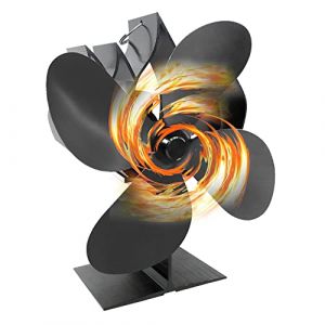 QSPORTPEAK Ventilateur Poele &agrave; Bois,4 Lames Aliment&eacute; par la Chaleur Ventilateur Cheminee pour Po&ecirc;le &agrave; Bois/Chemin&eacute;e/Gaz/B&ucirc;che/Po&ecirc;le &agrave; Granul&eacute;s,80℃ D&eacute;marrage Op&eacute;ration Silencieuse (Haoqiwei2017, neuf)