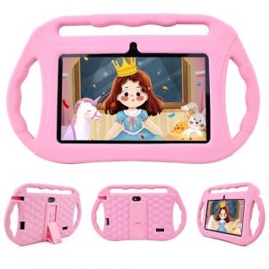 Veidoo Tablette Android 7 Pouces,2Go RAM 32Go ROM, WiFi, &Eacute;cran HD, Application Pr&eacute;install&eacute;e avec Contr&ocirc;le Parental, Jeux, &Eacute;tui &Eacute;ducative pour Enfants (Rose) (Chaoxin-EU, neuf)