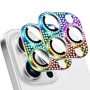 LucBuy 2 Pièces Protecteur D'objectif D'appareil Photo en Diamant Brillant pour iPhone, Métal 3D Strass Téléphone Décoré, Protection Complète Arrière Caméra Coque pour iPhone 13 Pro/iPhone 13 Pro Max (LucbuyEU, neuf)