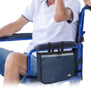 supregear Sac Latéral Fauteuil Roulant, Multifonction Rollator Déambulateurs Fauteuils Roulants Scooters Genoux Accoudoir Personnes Âgées Seniors, Sac Voyage Portable, Bleu Foncé (J&D Tech FR, neuf)