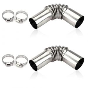 Tuyau d'&eacute;chappement Manchon, 2 Pi&egrave;ces Tube Inox Echappement 25 mm Chauffage Diesel Accessoires de Tuyau d'&eacute;chappement avec 4 Pinces en Acier pour Chauffage Auxiliaire de Voiture (MHYMX, neuf)