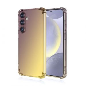 Topme Coque pour Samsung Galaxy S25+ / Samsung Galaxy S25 Plus (6.7" inches), &Eacute;tui de T&eacute;l&eacute;phone Portable en Silicone TPU Souple avec D&eacute;grad&eacute; de Couleur Transparent - Or Noir (topme, neuf)