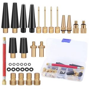 G&eacute;n&eacute;rique Kit d'Adaptateurs pour Pompe &agrave; V&eacute;lo,33 Pi&egrave;ces DV SV AV Adaptateur Pompe Velo avec Bo&icirc;te de Rangement,Embout Ballon,pour V&eacute;lo,Pompe &agrave; V&eacute;lo et Compresseurs Pompes (tg7yik, neuf)