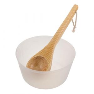 Healvian Doublure en Plastique 4L pour Seau de Sauna en Bois Insert &Eacute;tanche pour Bain de Pieds de Tonneau Cuill&egrave;re en Bois de Sapin Accessoire Spa pour Sauna Humide Remplacement Solide (Pxinyao, neuf)