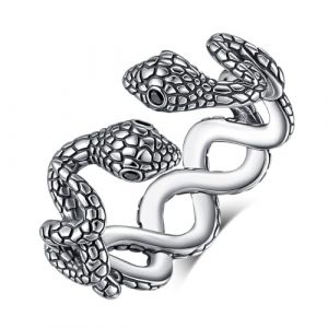 EUDORA Harmony Ball Bague Serpent pour Homme et Femme, Argent sterling S925 Anneau Ouvert et Ajustable Bijou Délicat Cadeau Gothique (EUDORA Harmony Ball, neuf)