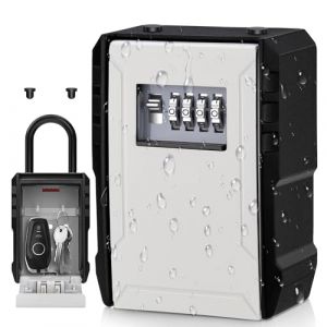 NEWIROVE Boite a Clefs Securisee Exterieur Etanche Boite &agrave; Clefs Boite &agrave; Cl&eacute;s avec Crochet Grand Boite a Cle pour Les Cl&eacute;s, Les Cartes Maison Les &eacute;coles Le Bureaux La Garages,Gris (Newinere, neuf)