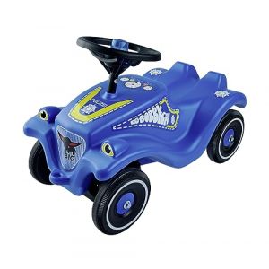 BIG-Bobby-Car Classic Police Véhicule pour Enfant avec Autocollants au Design de Police, pour garçons et Filles, Charge maximale de 50 kg, pour Enfants à partir de 1 an, Bleu (Conquest GmbH, neuf)