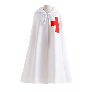 Feynman Costume de chevalier médiéval pour homme - Cape de temple - Temple - Jupe d'armes - Manteau d'hôpital - Carnaval - Cosplay - Blanc - Taille L (Feynman-EU, neuf)