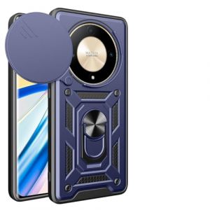 UPLAI Coque pour Honor Magic 5 Lite 5G (Magic5 Lite), Tr&egrave;s Mince Antichoc Armure Silicone Housse avec Glisser Cam&eacute;ra Cover et Magn&eacute;tique Anneau Support, PC+TPU Durable &Eacute;tui.Bleu (UPINLY, neuf)