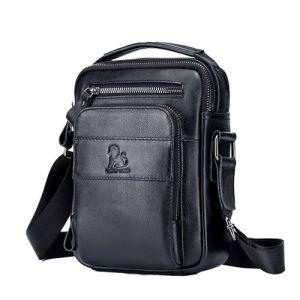 pundarika sac bandouli&egrave;re homme cuir sacoche homme,sac a main homme Vintage pochette homme bandouli&egrave;re multipoche sacoche,-Noir (Pundarika-fr, neuf)