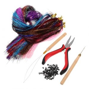 VALICLUD 1 Ensemble ensemble de cheveux mèches de cheveux kit de guirlandes pour cheveux pour femme kit de tension des cheveux kit de cheveux clinquant cheveux rave Métal (SHUI LIAO, neuf)
