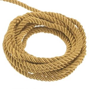 QUARKZMAN Garniture de Cordon Torsad&eacute;, 11 Yard 5mm 3-Ply Twine Braided Rope Shiny Thread String pour Craft Gift Bag Curtain Christmas Decor, Dark Gold - 10M (QUARKZMAN, neuf)