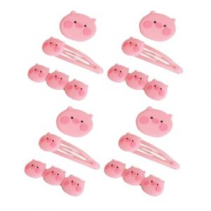 ELAYARD Lot de 12 Barrettes &agrave; Cheveux en Alliage de Zinc et R&eacute;sine &Eacute;pingles Cochon de Dessin Anim&eacute; Color&eacute;es Taille Moyenne Accessoires Coiffure pour Filles F&ecirc;tes et Usage Quotidien (Heyyii, neuf)
