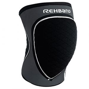 Rehband Genouillères pour le handball et le volleyball Genouillères - confortables et près du corps, protègent l'articulation du genou, Couleur:Steel Gris, Taille:L (Rehband, neuf)