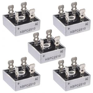 ALLECIN KBPC2510 Pont de Diode Redresseur 25A 1000V KBPC 2510 Diodes de Redressement de Silicium Monophas&eacute;e 25 Amp&egrave;re 1000 Volt 4 Broches (Lot de 5 pi&egrave;ces) (ALLECIN E.C. EU, neuf)
