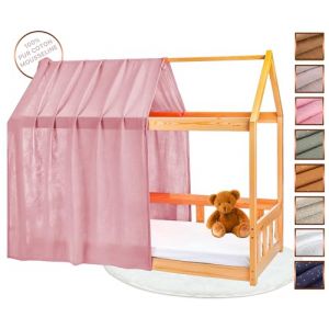 Lovely Hippo Toile de Lit Cabane 100% Coton - Ciel de Lit Cabane pour Lit Montessori 80x160, 90x200 cm - Tissu Oeko-Tex Gots (Pétale/Or, 120 x 370 cm) (VRC Products France, neuf)