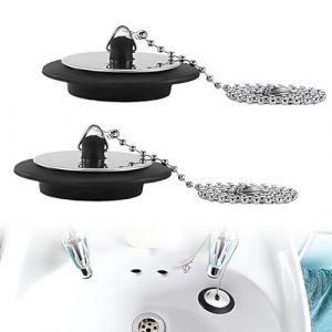 2 Pi&egrave;ces Bouchon Baignoire Universel,40cm Bouchon de Baignoire Diam&egrave;tre 40-45mm Bouchons en Caoutchouc pour lavabo,adapt&eacute;s aux lavabos,baignoires et &eacute;viers de Cuisine (Behaodian Store, neuf)