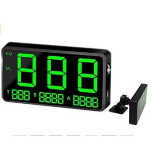 ELING Compteur de vitesse GPS universel à affichage tête haute avec compteur kilométrique affichage numérique de la vitesse MPH alarme de survitesse horloge de voiture pour tous les véhicules C80 (Eling Parts Ltd., neuf)