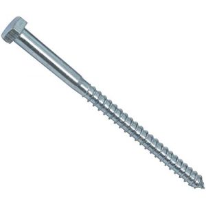 AERZETIX - C44614 - Lot de 10 - Tirefond/vis à bois M12x180mm - à tête hexagonale 6 pans - DIN571 - en acier-zingué - assemblage fixation charpente ossature contreplaqués agglomérés (Tuning, neuf)