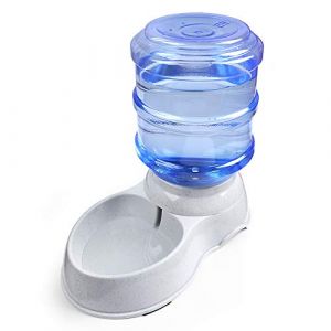 Station de Distribution d'eau pour Animaux de Compagnie &ndash; 3,8 l &ndash; R&eacute;approvisionnement en Eau pour Chien et Chat &ndash; Fontaine &agrave; Eau Automatique &agrave; gravit&eacute; &ndash; Support pour Bouteille et Bol (JuJumaend, neuf)
