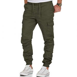 Pantalon Cargo Homme Jogging Chino Gris Jean Sarouel Harem Sweatpants Denim Noir Bas Survetement Pas Cher Vert Survet Noire Joggings Sport Trousers Pants Randonn&eacute;e Skate Jogger Kaki Travail Militaire (chengaokui993, neuf)