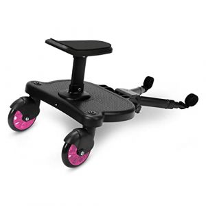 Tubiaz Planche de poussette avec si&egrave;ge pour enfant - Planche de marche universelle - Design &agrave; 360&deg; - Avec si&egrave;ge de poussette - Convient pour toutes les poussettes - Rose (LISATW, neuf)