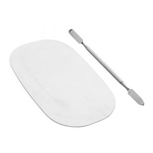 NOLITOY 1ensemble Palette De Mélange De Maquillage Acier Inoxydable Avec Spatule Pour Manucure Et Cosmétique Outil De Mixage Pratique Pour Fond De Teint à Lèvres Et Vernis à (M.Meteorite, neuf)
