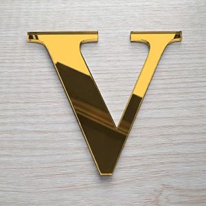 Adzif.biz Le sticker de decoration - Lettre Miroir Or D&eacute;corative Plexigglas. Lettrage Or Adh&eacute;sif Plastique. Lettre Autocollante pour Pr&eacute;nom, D&eacute;coration Mariage, Enseigne (Forum France, neuf)