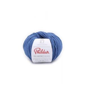Phildar - Pelote de Laine Phil Cabotine - Laine &agrave; Tricoter - 45% COTON,55% ACRYLIQUE - Aiguille n&deg;3.5 - Couleur OUTREMER (HAPPYWOOL, neuf)