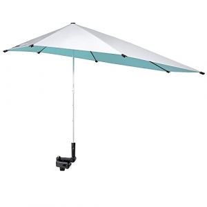 G4Free UPF 50+ Parapluie de Plage Réglable en Hauteur Parapluie de Chaise Réglable avec Pince Universelle pour Chaise de Plage Chariot de Golf Fauteuil Roulant Poussette Patio (G4Free-Direct, neuf)