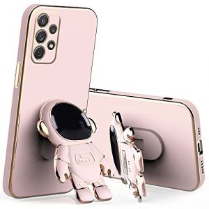 Wousunly Compatible avec Coque Samsung A32 4G Antichoc, Ultra Mince Souple Samsung Galaxy A32 4G &Eacute;tui Silicone Housse de Protection avec Support 3D Astronaute Placages Mignon D&eacute;sign pour Femme (Rose) (Wousunly, neuf)