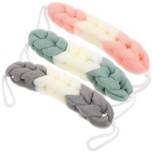 GAROZATION 3 pi&egrave;ces Lot de &Eacute;ponges Exfoliantes Longues pour Accessoires Salle de Bain Lani&egrave;re Suspendue Brosse Corps Pratique pour Massage et Nettoyage Quotidien (fugoneshi, neuf)