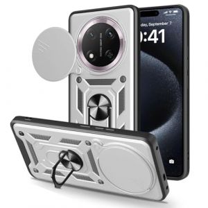 UPLAI Coque pour Honor Magic 7 Lite 5G (Magic7 Lite), Tr&egrave;s Mince Antichoc Armure Silicone Housse avec Glisser Cam&eacute;ra Cover et Magn&eacute;tique Anneau Support, PC+TPU Durable &Eacute;tui.Argent&eacute; (UPINLY, neuf)