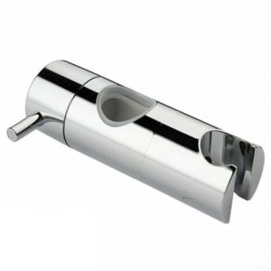 Support de pommeau de douche r&eacute;glable chrom&eacute; pour rail de douche de 19 &agrave; 25 mm, support de pommeau de douche en ABS r&eacute;glable en hauteur avec raccord de tuyau de douche, (25 mm) (Dixunshop, neuf)