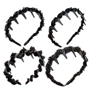 Serre-tête ondulé en forme de griffe – 4 bandeaux à strass scintillants | Peigne à dents en strass | Serre-tête en cristal avec dents | Serre-tête pour femmes et filles, danseurs, robes de soirée (weonyou, neuf)