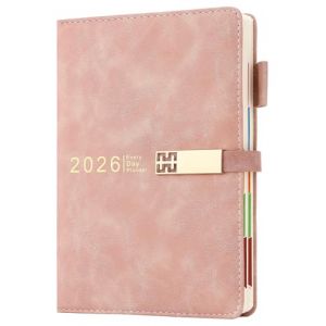 Agenda 2026 A5 une page par jour, Agenda 2026 une page par jour, Planificateur quotidien et mensuel de 12 mois avec onglets mensuels color&eacute;s, Organisateur &agrave; couverture rigide avec signets, Poche (Give you, neuf)