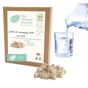 Ma Maison Durable | X50 Perles de Céramique EM® Roses | Filtre Purificateur Naturel Eau du Robinet | Billes Filtration Naturelle Chlore | pour Pichet Carafe Fontaine (Ma Maison Durable, neuf)