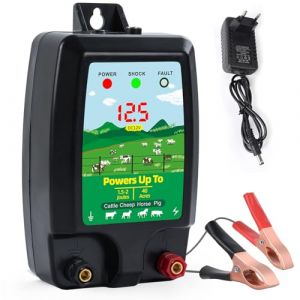 10 KM ClôTure éLectrique , ClôTure éLectrique Pour Animaux ClôTure éLectrique Pour Animaux ÉLevage D'Animaux ÉLectrique ContrôLeur Vache Moutons (Black) (yaofashangmao, neuf)