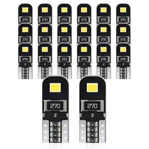 Flaconi LED Interieur Voiture,Ampoule Plaque Immatriculation,Ampoule Tableau de Bord,Ampoule Plafonnier Voiture,12V T10 Lumières de Rechange de Voiture,Convient aux La Plupart des Voitures (20PCS) (shenhua auto, neuf)
