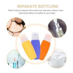 Veemoon 3 pi&egrave;ces Bouteilles de Voyage Rechargeables Silicone Lot de Flacons Souples pour Shampoing Lotion et Gel avec Trousse de Rangement L&eacute;g&egrave;res et Durables pour Cabine Avion (Quiet Window, neuf)