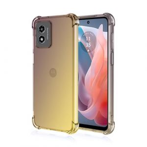EASSGU Coque pour Motorola Moto E14 / G04S / G04 / G24 / G24 Power (6.5" inches), Housse de Protection de Couleur Dégradée Transparente, Étui de Téléphone Anti-Chute et Anti-Rayures - Or Noir (EASSGU, neuf)