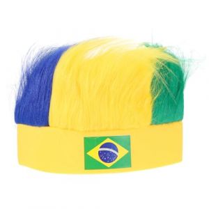 SMASOLO Postiche Bonnet Bandeau pour Fabrication de Perruques Polyester Vert Accessoire Football Supporters Br&eacute;sil D&eacute;guisement Homme Cheveux Courts et Boucl&eacute;s (SEASOON, neuf)