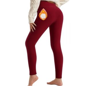 DURINM Legging Polaire Femme Hiver Chaud et Doux avec Toison Extensible Collant Polaire Taille Haute &Eacute;pais en Laine de Leggings pour Femme Automne Hiver Exercice de la Vie Quotidienne (DUNMIN, neuf)