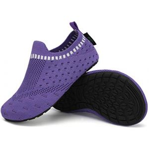 SAGUARO Chaussons Maison Enfants Pantoufle d'int&eacute;rieur Gar&ccedil;ons Fille Antid&eacute;rapantes Chaussures de Semelle en Caoutchouc, Violet, 22/23 EU (Geomelu, neuf)